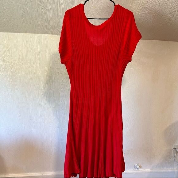 Torrid Cherry Red Ribbed Knit Sweater Short sleeves Dress - Picture 8 of 11